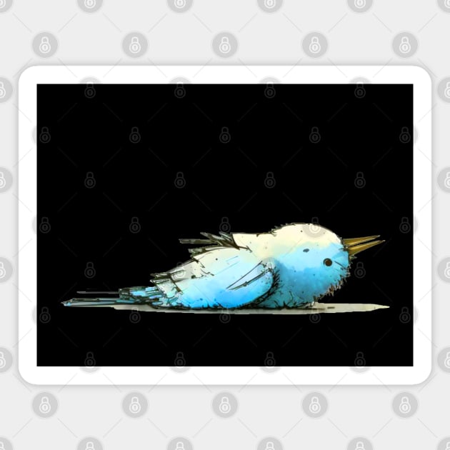 The Blue Bird Social Media is Dead to Me, No. 5: on a Dark Background Magnet by Puff Sumo